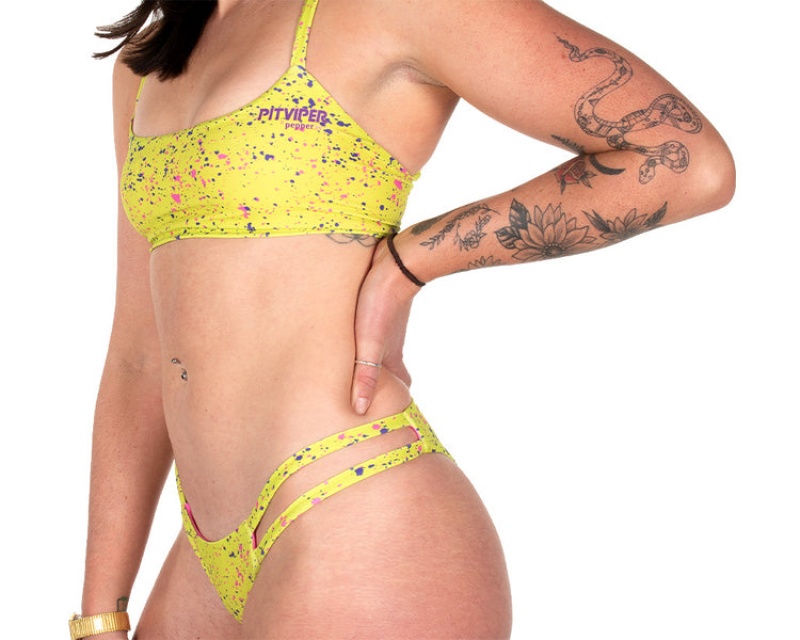 Abajo De Bikini Pit Viper 1993 Splatter Amarillos | 0153XGEJH