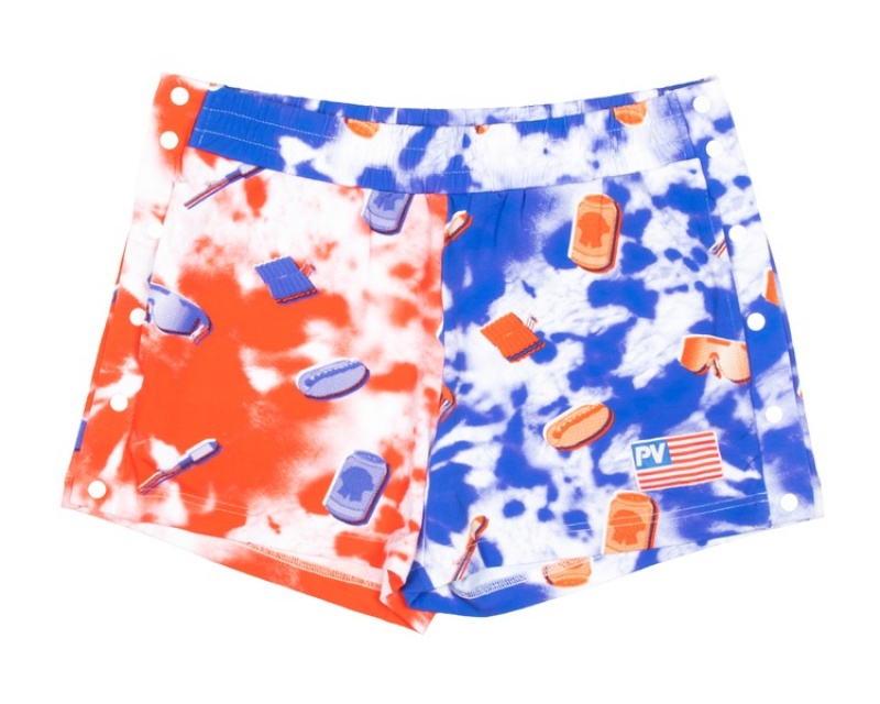 Bermudas Pit Viper Firecracker Tear-Off Package Azules Naranjas Blancos | 3594FJDOW
