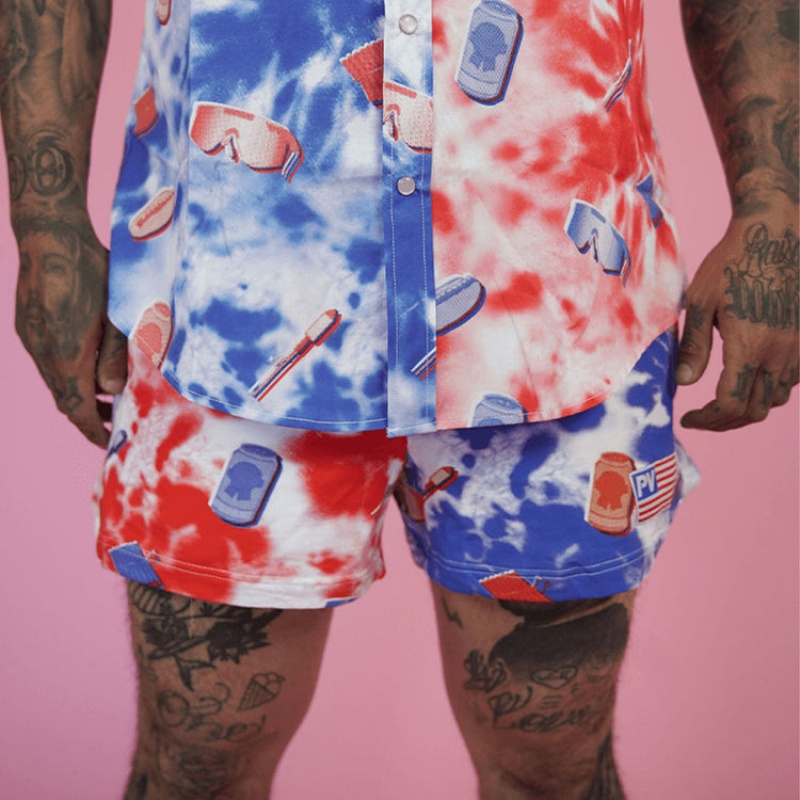 Bermudas Pit Viper Firecracker Tear-Off Package Azules Naranjas Blancos | 3594FJDOW