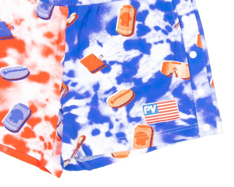 Bermudas Pit Viper Firecracker Tear-Off Package Azules Naranjas Blancos | 3594FJDOW
