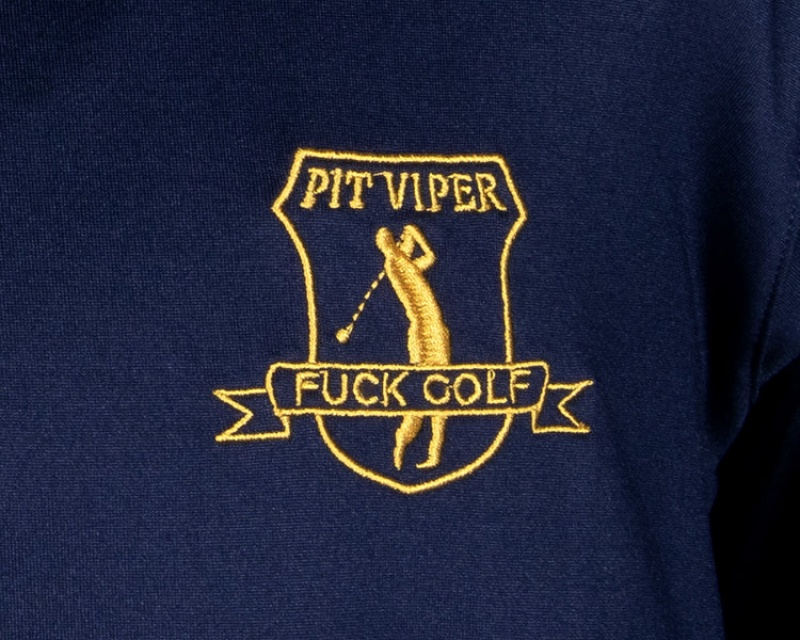 Camisa Polo Pit Viper Fuck Golf Tech Azules | 9371YNBCJ