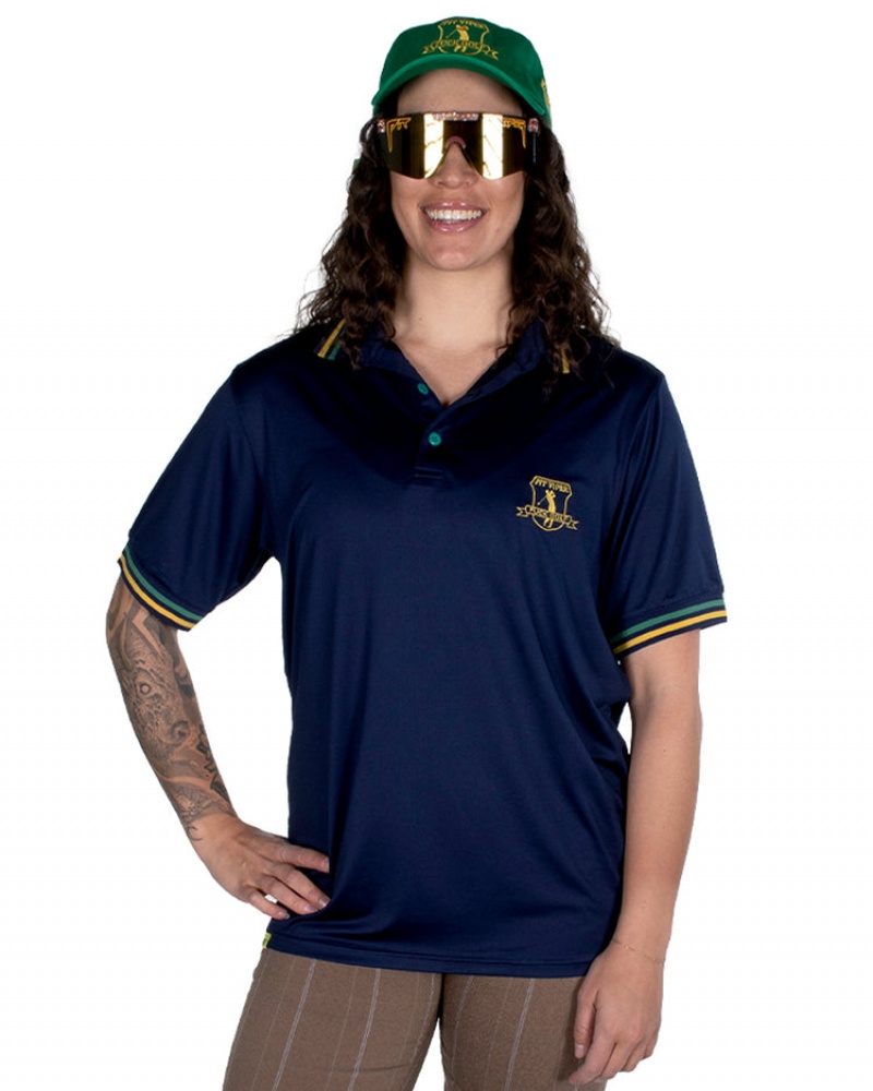 Camisa Polo Pit Viper Fuck Golf Tech Azules | 9371YNBCJ