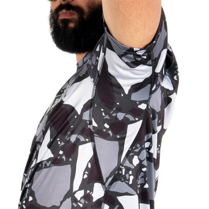 Camiseta Pit Viper Calle Safari Tech Grises Negros Blancos | 6091AKDIF