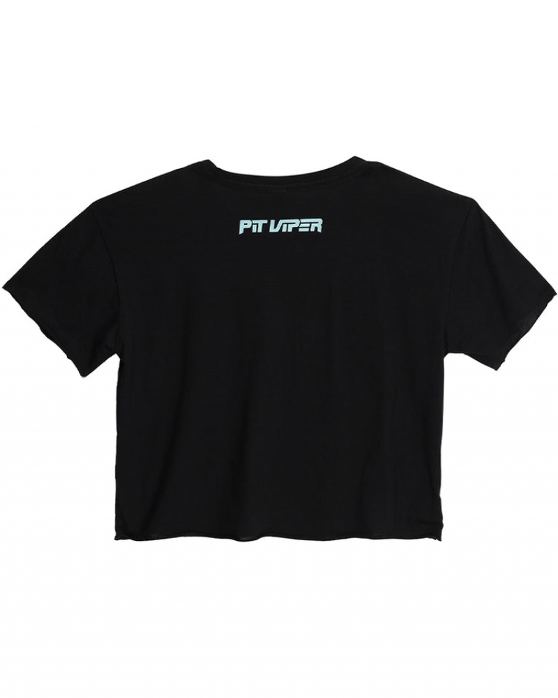 Camiseta Pit Viper Copacabana Fangs Crop Negros | 1842TKJLI