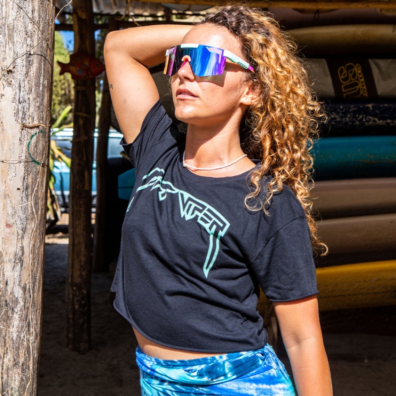 Camiseta Pit Viper Copacabana Fangs Crop Negros | 1842TKJLI