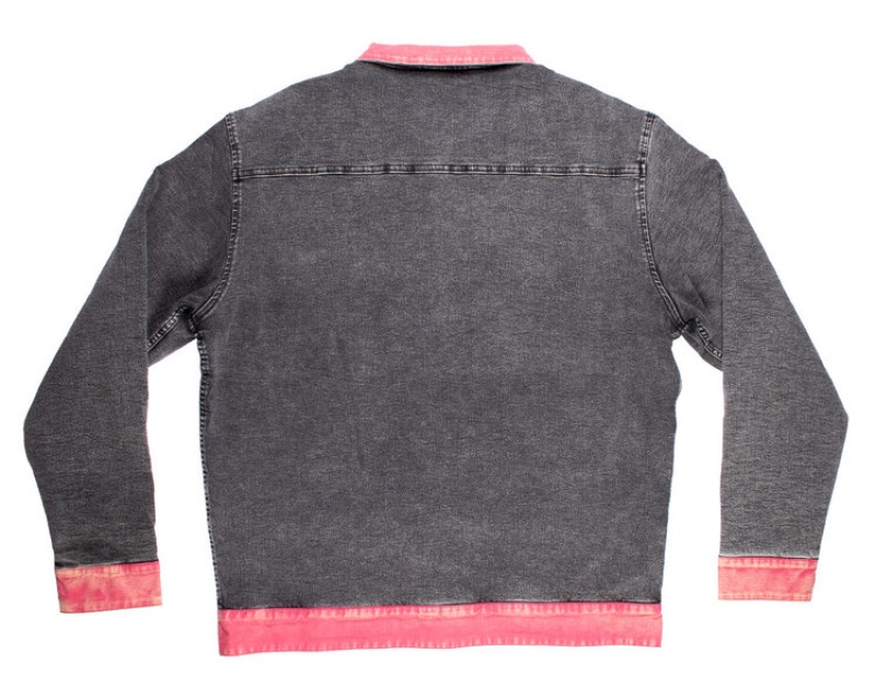 Chaquetas Pit Viper Deporte Denim Deporte Grises Rosas | 6428GXKIZ