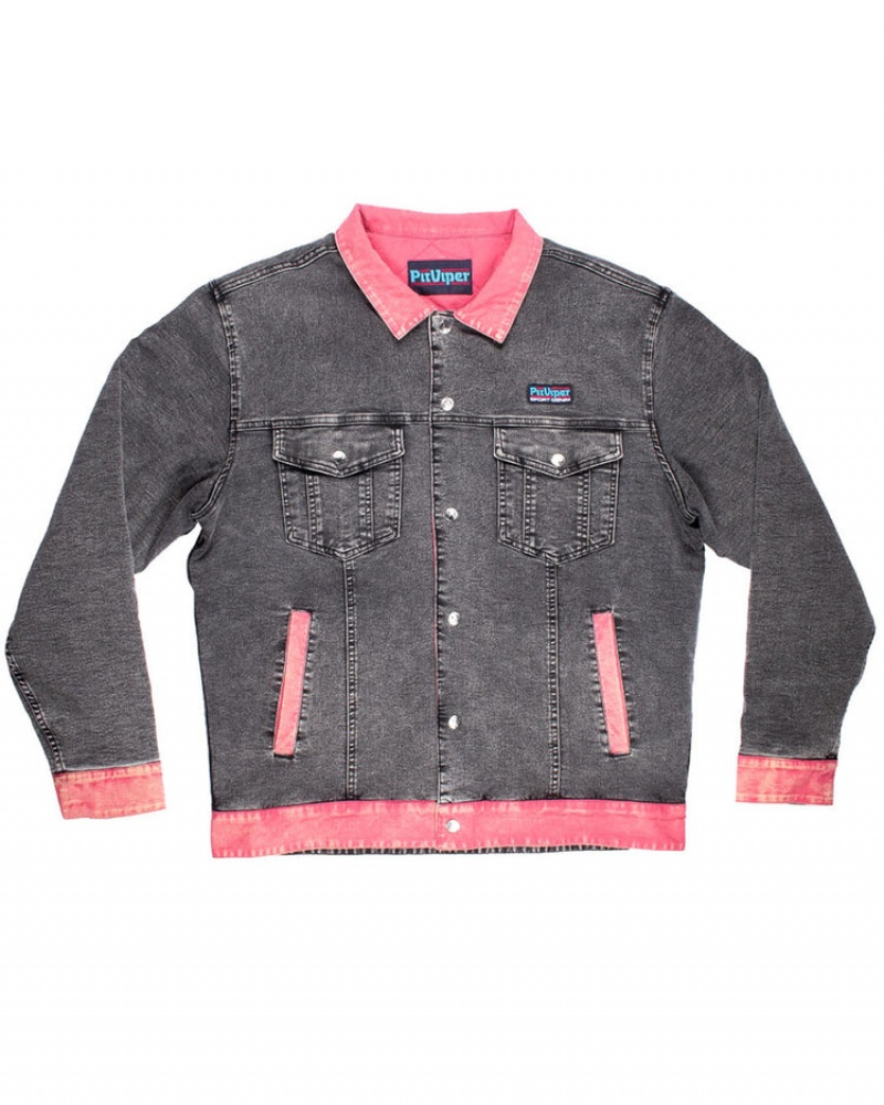 Chaquetas Pit Viper Deporte Denim Deporte Grises Rosas | 6428GXKIZ
