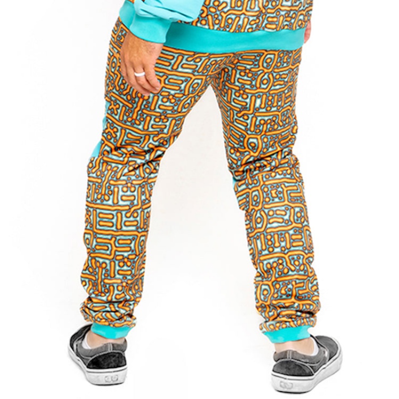 Pantalones Pit Viper Turbo Fleece Azules Naranjas | 8103MRCSK