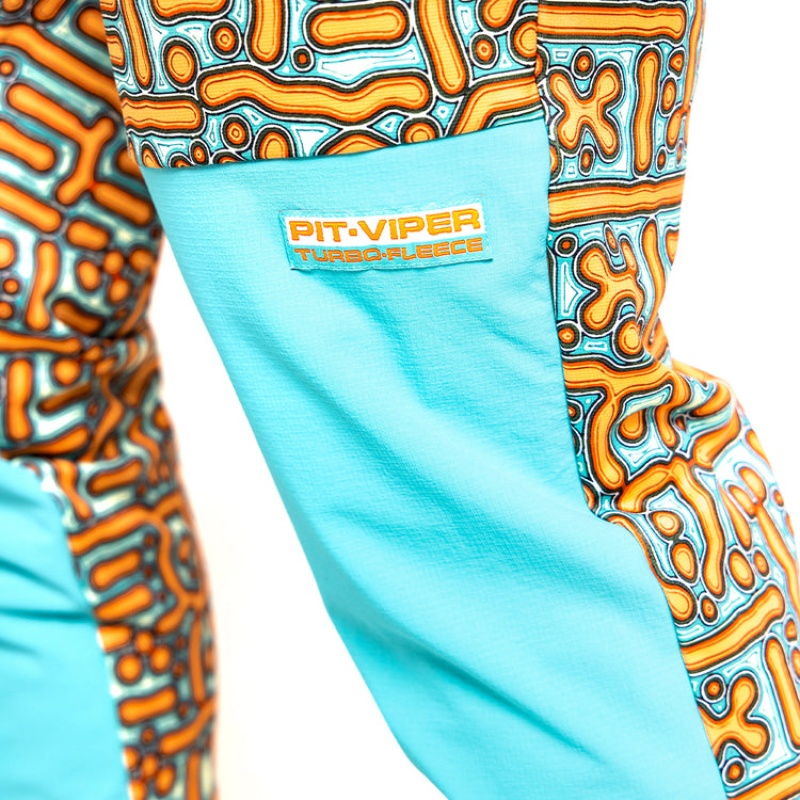 Pantalones Pit Viper Turbo Fleece Azules Naranjas | 8103MRCSK