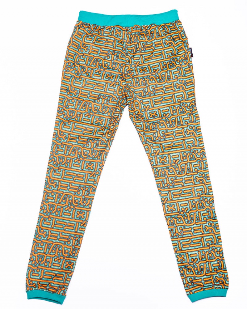 Pantalones Pit Viper Turbo Fleece Azules Naranjas | 8103MRCSK