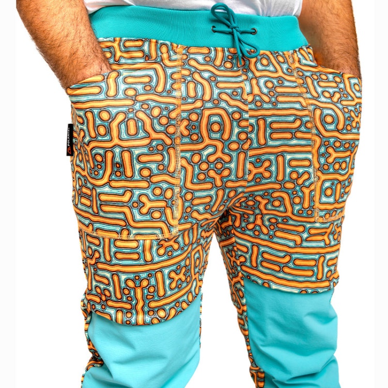 Pantalones Pit Viper Turbo Fleece Azules Naranjas | 8103MRCSK
