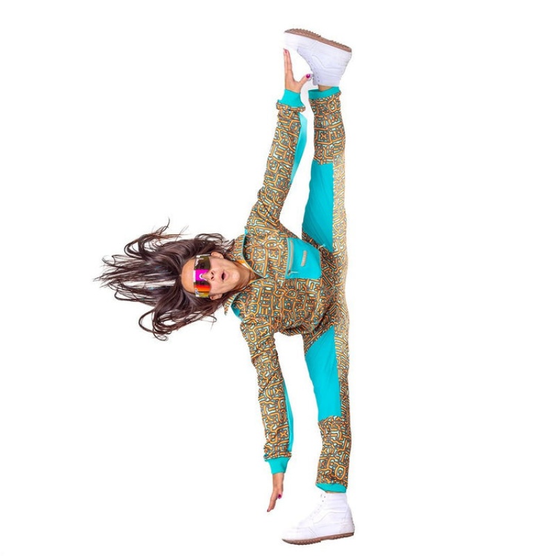 Pantalones Pit Viper Turbo Fleece Azules Naranjas | 8103MRCSK