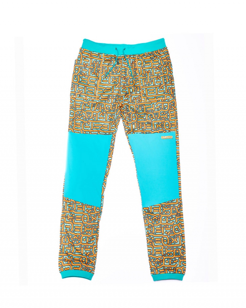 Pantalones Pit Viper Turbo Fleece Azules Naranjas | 8103MRCSK