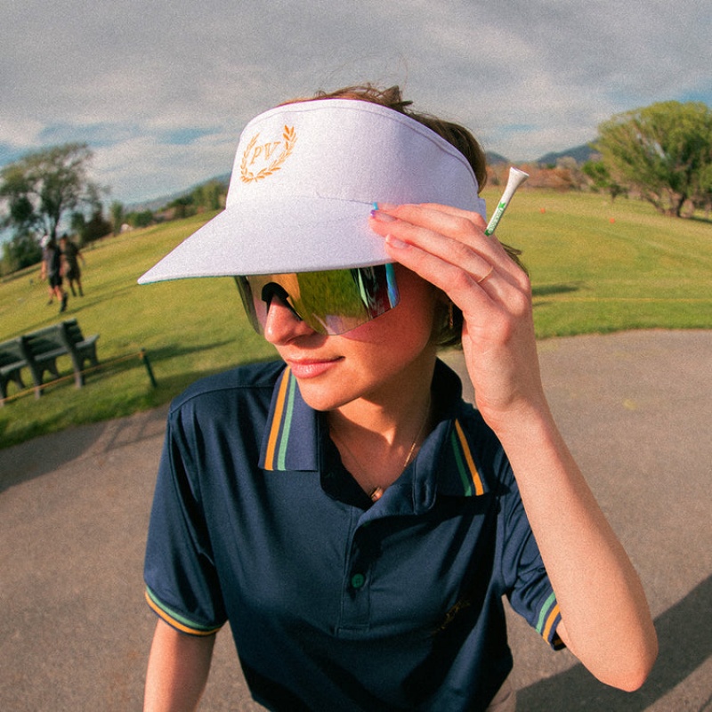 Sombreros Pit Viper Fuck Golf Club Visor Blancos | 9620LDERV