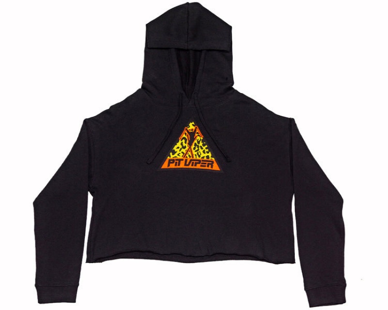 Sudadera Con Capucha Pit Viper Carnivore Crop Negros | 3452RAUYJ