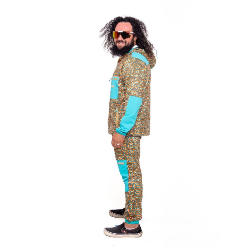Sudadera Con Capucha Pit Viper Turbo Fleece Full-Zip Azules Naranjas | 9326KIHQM