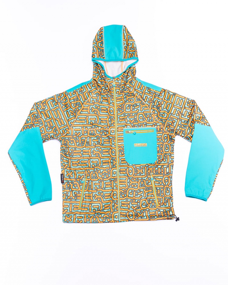 Sudadera Con Capucha Pit Viper Turbo Fleece Full-Zip Azules Naranjas | 9326KIHQM